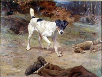 Un Jack Russell junto a un Agujero de Conejo