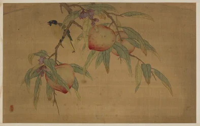 Pájaro, fruta y flores, dinastía Qing, 1741
