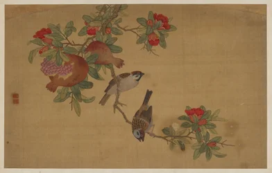 Aves, Frutas y Flores, dinastía Qing, 1741