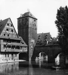 Henkersteg El Puente del Verdugo, Núremberg, Baviera, Alemania, c. 1900s