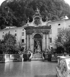 Pferdeschwemme, Salzburgo, Austria, c1900