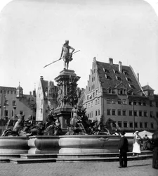 La Fuente de Neptuno, Núremberg, Alemania, c1900s