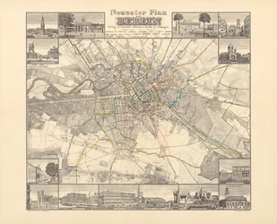 Mapa histórico de Berlín, publicado por Verlag von Gebrüder Rocca, Berlín 1838