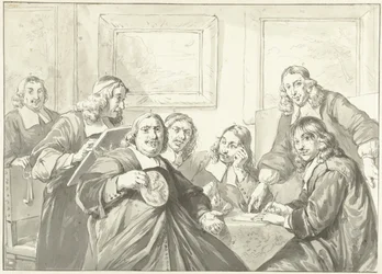 Los oficiales del Gremio de San Lucas en Haarlem, 1675.