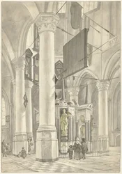 Vista de la Nieuwe Kerk de Delft, con la tumba de Guillermo de Orange