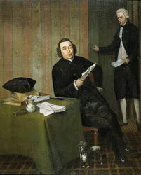 Wernerus Köhne (1725/26-88), notario de Haarlem, con su secretario Jan Bosch