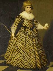Retrato de un niño con un palo de Kolf