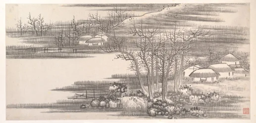Paisajes de los doce meses, hacia 1685 (álbum de doce hojas de pintura; tinta sobre papel)