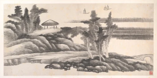 Paisajes de los doce meses, hacia 1685 (álbum de doce hojas de pintura; tinta sobre papel)