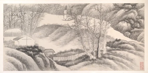 Paisajes de los doce meses, hacia 1685 (álbum de doce hojas de pintura; tinta sobre papel)