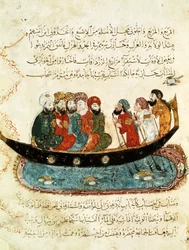 Ms Ar 5847 f.67, Barco en el Éufrates, miniatura de 