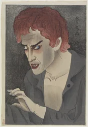 Actor Morita Kanya XIII (1907-75) como Jean Valjean, 1921