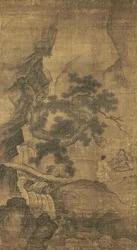Li Tieguai enseñando en un Valle de Pinos, dinastía Yuan