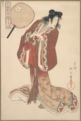 Hinazuru de Naka Ogi-ya como una Onna Jittoku, ca. 1825
