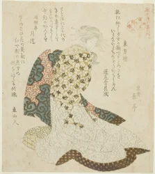 Dongfang Shuo (Tohosaku), de la serie "Vidas de inmortales taoístas parodiadas por cortesanas - Una serie de siete (Keisei mitate ressenden, nanaban no uchi)"
