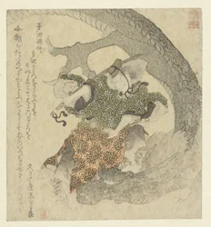 Guerrero luchando contra un dragón