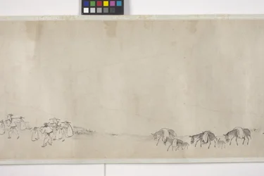 Cien burros transportando grano, Manuscrito, c.1700 (tinta sobre papel)