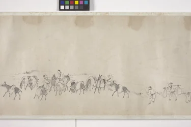 Cien burros transportando grano, Manuscrito, c.1700 (tinta sobre papel)