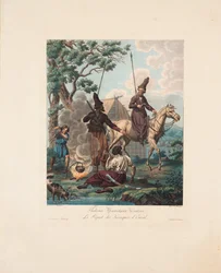 Los cosacos del Ural en guardia, 1812