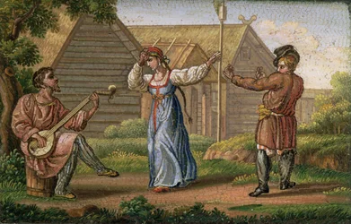Danza rusa, de Yegor Yakovlevich Vekler (1800-61), c.1830 (mosaico)