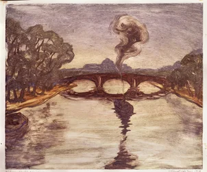 Un bote en el Sena, 1914