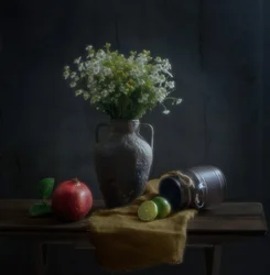 Naturaleza muerta floral rústica
