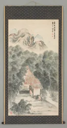 Retiro de un erudito en un bosquecillo de bambú, ca.
1760-1767 (tinta y color sobre papel)