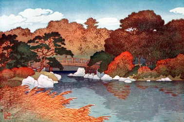 Otoño en el Jardín de las Cien Flores en Muko-Jima, c1900-1950