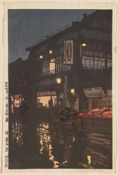 Doce escenas de Tokio: Calle Kagurazaka después de una lluvia nocturna (Tôkyô jûni dai: Kagurazaka-dôri, ugo no yoru),