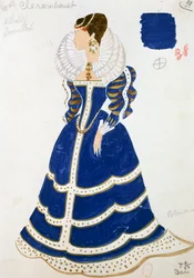 Dama polaca, boceto de traje de Yves Bonnat