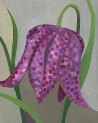 Flor a cuadros morados