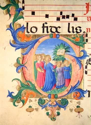 Misal 515 f.144v Inicial historiada 