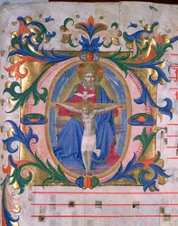 Ms 523 f.166r Inicial historiada 