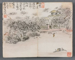 Álbum en miniatura con figuras y paisaje con dos barqueros, 1822
