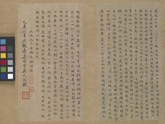 Sutra de la vida eterna (Wu Liang Shou Jing) 1837 (pintura dorada sobre papel azul)