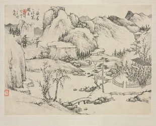 Álbum de paisajes en varios estilos: Paisaje del Monte Changbai después de Huang Gongwang