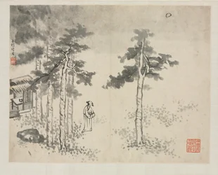 Álbum de paisajes en varios estilos: Shibiao esperando la luna, 1684
