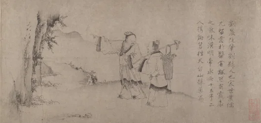 Liu Chen y Ruan Zhao entrando en las montañas Tiantai