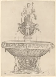 Fuente con Estatua de Neptuno