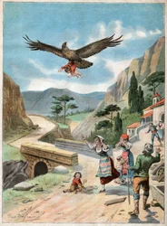 Águila rapta a un niño