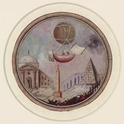 Un desastre temprano de globos, c 1785