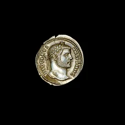 Moneda romana antigua que representa a Diocleciano, 284-305 d.C. (foto)