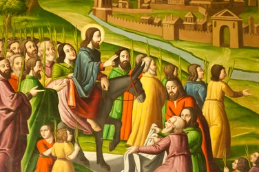 Iglesia Apostólica Armenia; Mural; escena del Nuevo Testamento; entrada en Jerusalén; Catedral de Vank; Jolfa o Nueva Julfa; Isfahan; Irán; Asia