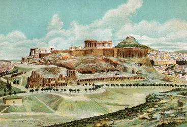 Atenas, circa 1920 (litografía)