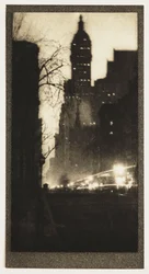 Broadway de noche, c. 1905