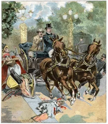 Accidente de carruaje en París