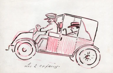Coche con conductor. alrededor de 1910