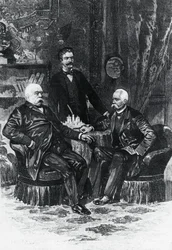 Conferencia entre Otto von Bismarck (1815-1898) y Francesco Crispi (1819-1901) en Friedrichsruhe, octubre de 1887, Alemania