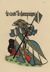 Conde de Champaña, Comte de Champagne, con estandarte