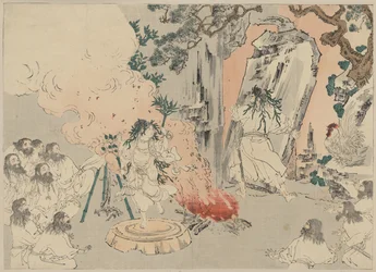 La condesa Kami baila para atraer a la diosa del sol Amaterasu fuera de su cueva, c.1890